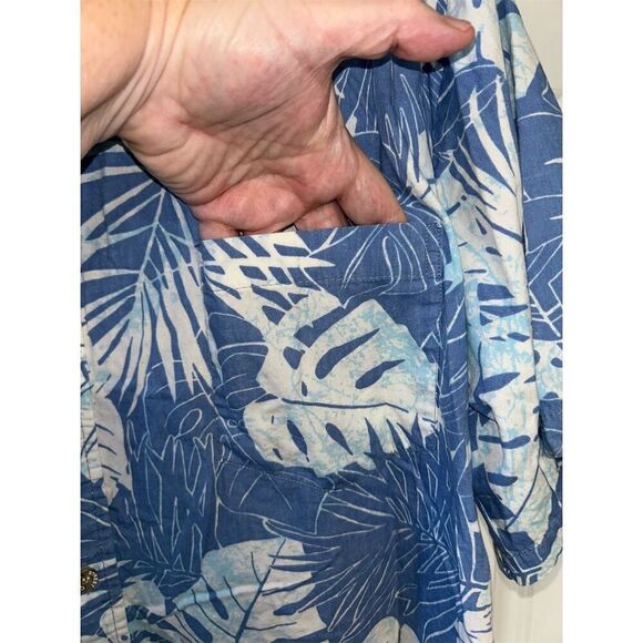 Cooke Street Men's XL Blue Floral Short Sleeve Button-Up Shirt Casual - Picture 4 of 6